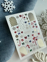 Christmas Bow & Ornament Nail Decals — Gold Foil Holiday | CF - 783 - UASLIDER
