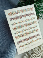 Christmas Nail Decals — Holiday Garland Strips with Gold Foil | CF - 794 - UASLIDER