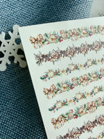 Christmas Nail Decals — Holiday Garland Strips with Gold Foil | CF - 794 - UASLIDER