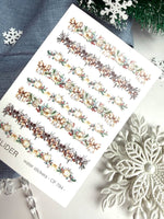Christmas Nail Decals — Holiday Garland Strips with Gold Foil | CF - 794 - UASLIDER