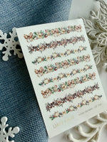 Christmas Nail Decals — Holiday Garland Strips with Gold Foil | CF - 794 - UASLIDER