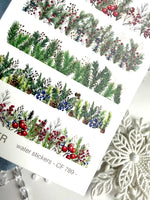 Christmas Nail Decals — Pine & Berry Botanical Strips Gold Foil | CF - 789 - UASLIDER