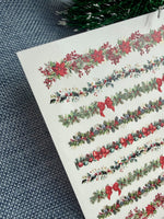 Christmas Nail Decals — Red Garland Strips Holly & Gold Foil | CF - 795 - UASLIDER
