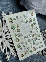 Christmas Nail Decals — Santa, Ornaments & Silver Foil Snowflakes | CF-757 - UASLIDER
