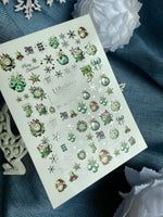 Christmas Nail Decals — Santa, Ornaments & Silver Foil Snowflakes | CF-757 - UASLIDER
