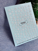 Christmas Nail Decals — White Holiday Icons No Cut | NC - 151 - UASLIDER