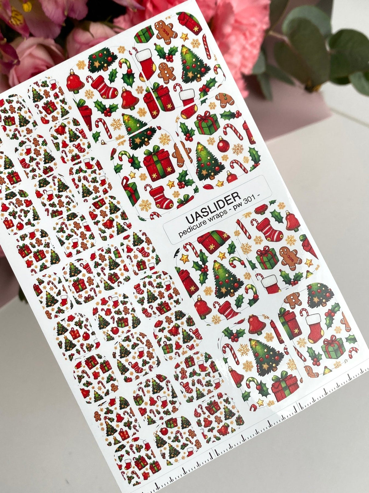 Christmas Pedicure Wraps — Gifts, Trees & Candy Canes | pw-301 - UASLIDER