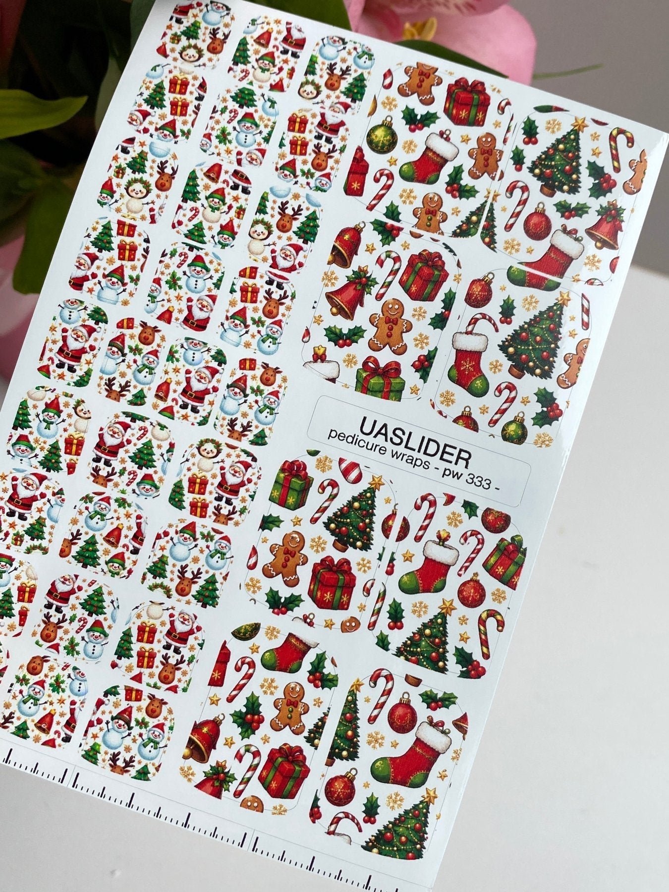 Christmas Pedicure Wraps — Santa, Trees & Candy Canes | pw-333 - UASLIDER