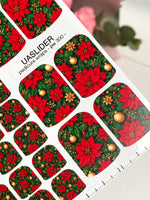 Christmas Poinsettia Pedicure Wraps — Red Flowers | pw-300 - UASLIDER