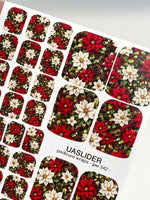 Christmas Poinsettia Pedicure Wraps — Red & Ivory | pw-342 - UASLIDER