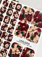Christmas Poinsettia Pedicure Wraps — Red & Ivory | pw-348 - UASLIDER