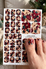 Christmas Poinsettia Pedicure Wraps — Red & Ivory | pw-348 - UASLIDER
