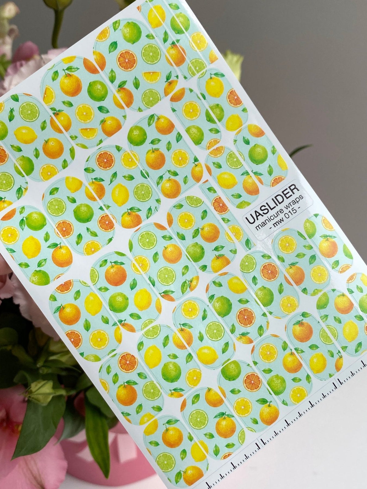 Citrus Manicure Wraps — Lemon, Lime & Orange Print | mw-015 - UASLIDER