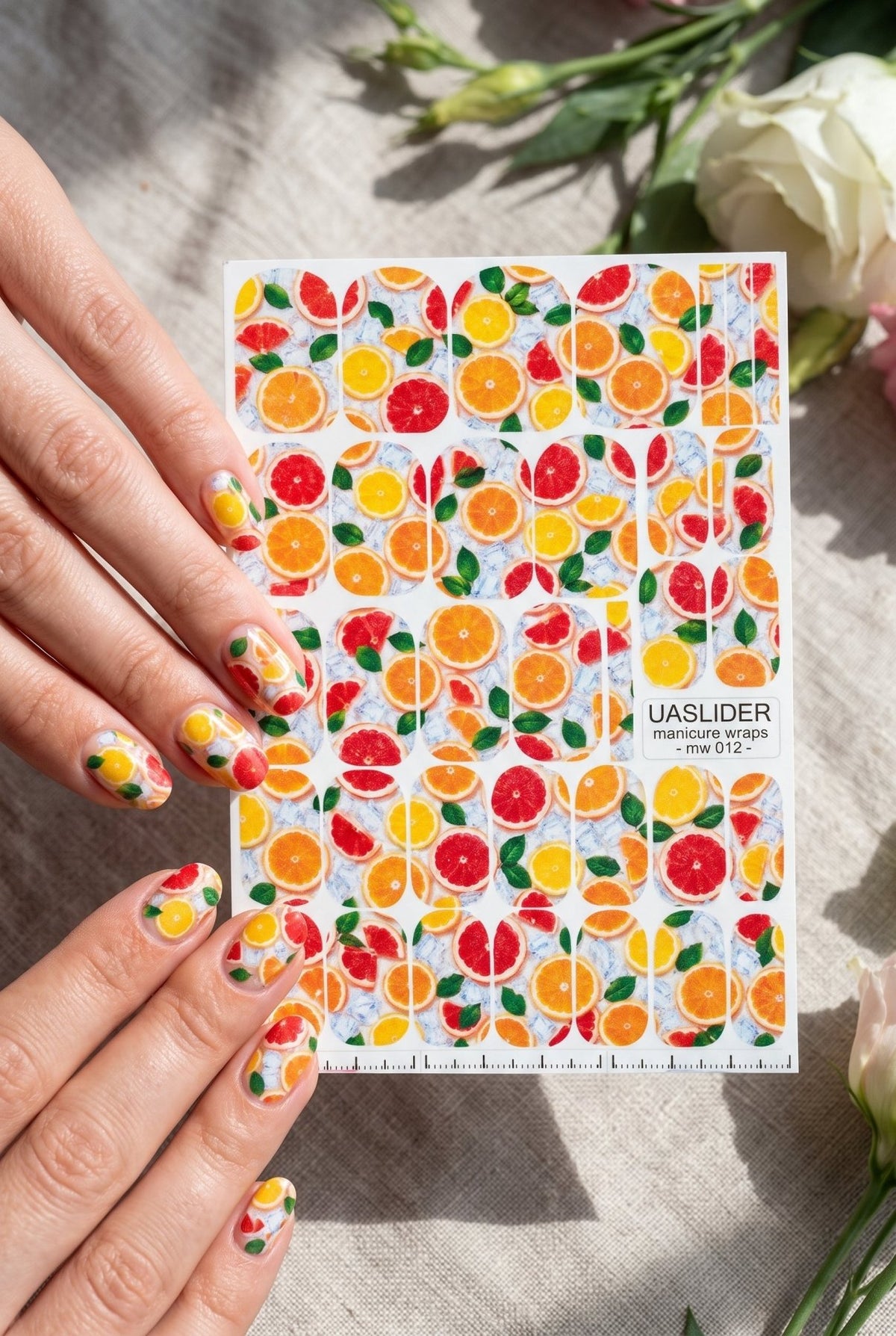 Citrus Manicure Wraps — Orange, Grapefruit & Lemon on Ice | mw-012 - UASLIDER