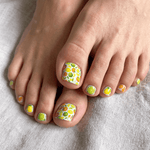 Citrus Pedicure Nail Wraps — Lemon, Lime & Orange on Mint | PW-014 - UASLIDER