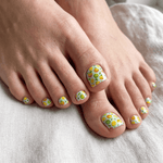 Citrus Pedicure Nail Wraps — Orange, Lemon & Lime on Mint | PW-015 - UASLIDER