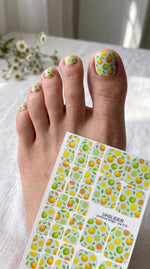 Citrus Pedicure Nail Wraps — Orange, Lemon & Lime on Mint | PW-015 - UASLIDER