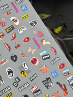 Collage Nail Decals — Ransom Note Text, Lips & Cherries | MC-052 - UASLIDER