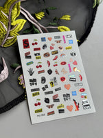 Collage Nail Decals — Ransom Note Text, Lips & Cherries | MC-052 - UASLIDER