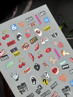 Collage Nail Decals — Ransom Note Text, Lips & Cherries | MC-052 - UASLIDER