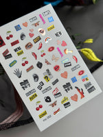 Collage Nail Decals — Ransom Note Text, Lips & Cherries | MC-052 - UASLIDER