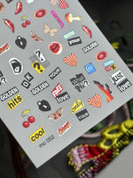 Collage Nail Decals — Ransom Note Text, Lips & Cherries | MC-052 - UASLIDER
