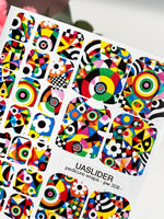 Colorful Abstract Pedicure Wraps — Geometric Pop Art | pw-308 - UASLIDER
