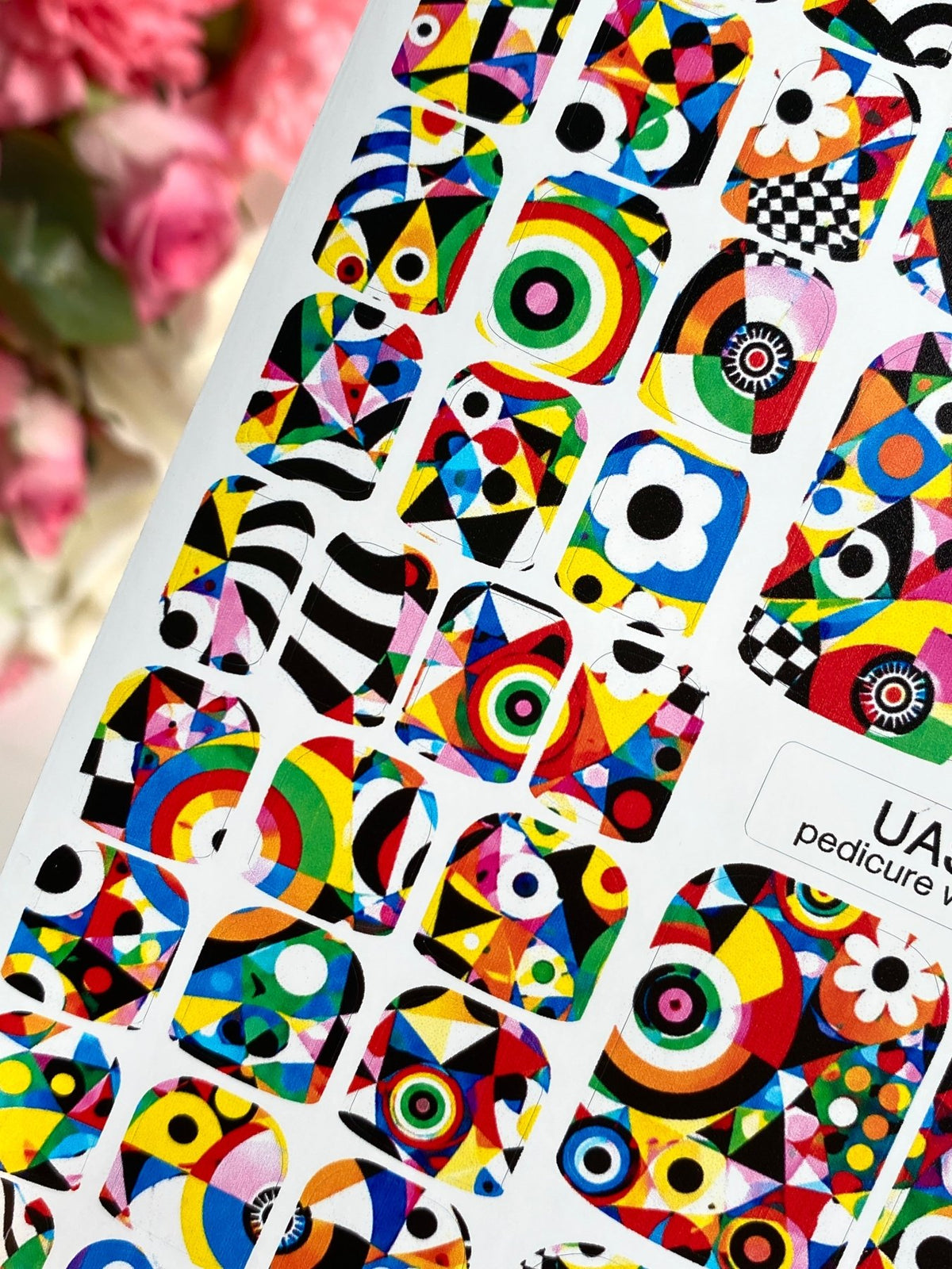 Colorful Abstract Pedicure Wraps — Geometric Pop Art | pw-308 - UASLIDER