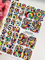 Colorful Abstract Pedicure Wraps — Geometric Pop Art | pw-308 - UASLIDER