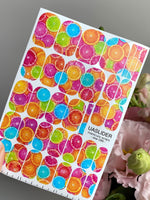 Colorful Citrus Manicure Wraps — Orange Lime & Pink | mw-086 - UASLIDER