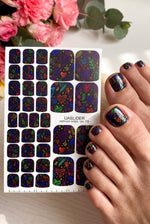 Colorful Doodle Pedicure Wraps — Hearts & Arrows | pw-119 - UASLIDER
