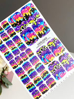 Colorful Drip Pedicure Wraps — Stars & Cow Print | pw-374 - UASLIDER