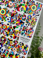 Colorful Geometric Manicure Wraps — Retro Pop Art | mw-308 - UASLIDER