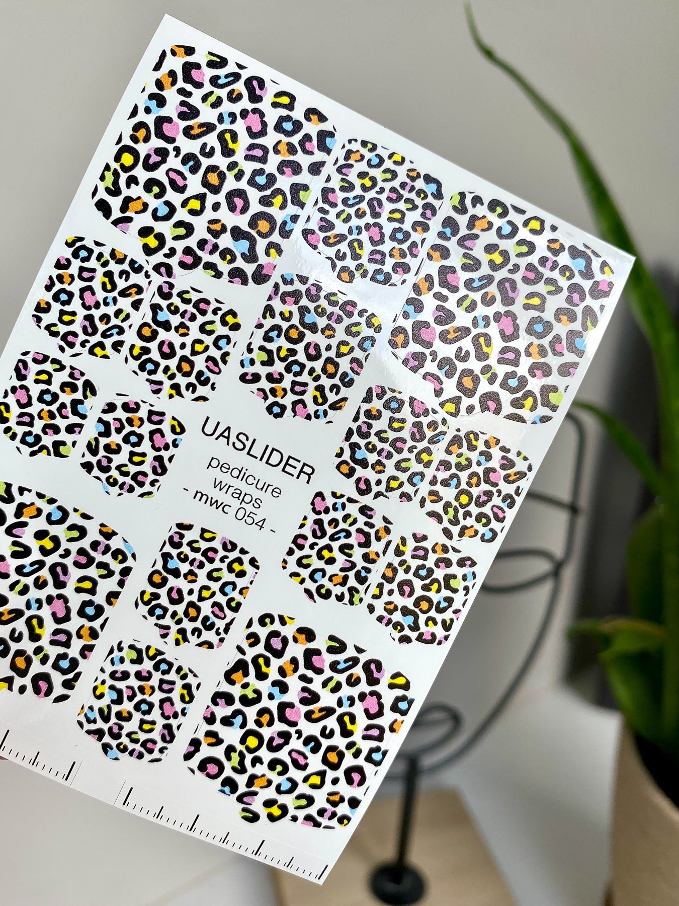 Colorful Leopard Pedicure Nail Wraps — Pastel Rainbow Animal Print | MWC-054 - UASLIDER