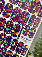 Colorful Polka Dot Manicure Wraps — Dark Background | mw-309 - UASLIDER