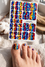 Colorful Polka Dot Pedicure Wraps — Wavy Abstract Print | pw-307 - UASLIDER