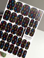 Colorful Skeleton Manicure Wraps — Black Halloween | mw-117 - UASLIDER