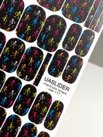 Colorful Skeleton Manicure Wraps — Black Halloween | mw-117 - UASLIDER