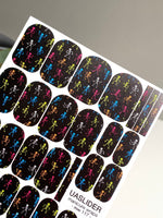 Colorful Skeleton Manicure Wraps — Black Halloween | mw-117 - UASLIDER
