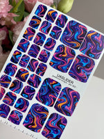 Colorful Swirl Pedicure Wraps — Psychedelic Marble | pw-362 - UASLIDER