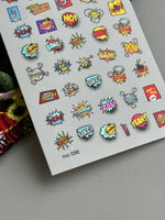 Comic Nail Decals — Pop Art BAM, POW, BOOM Speech Bubbles | MC-056 - UASLIDER