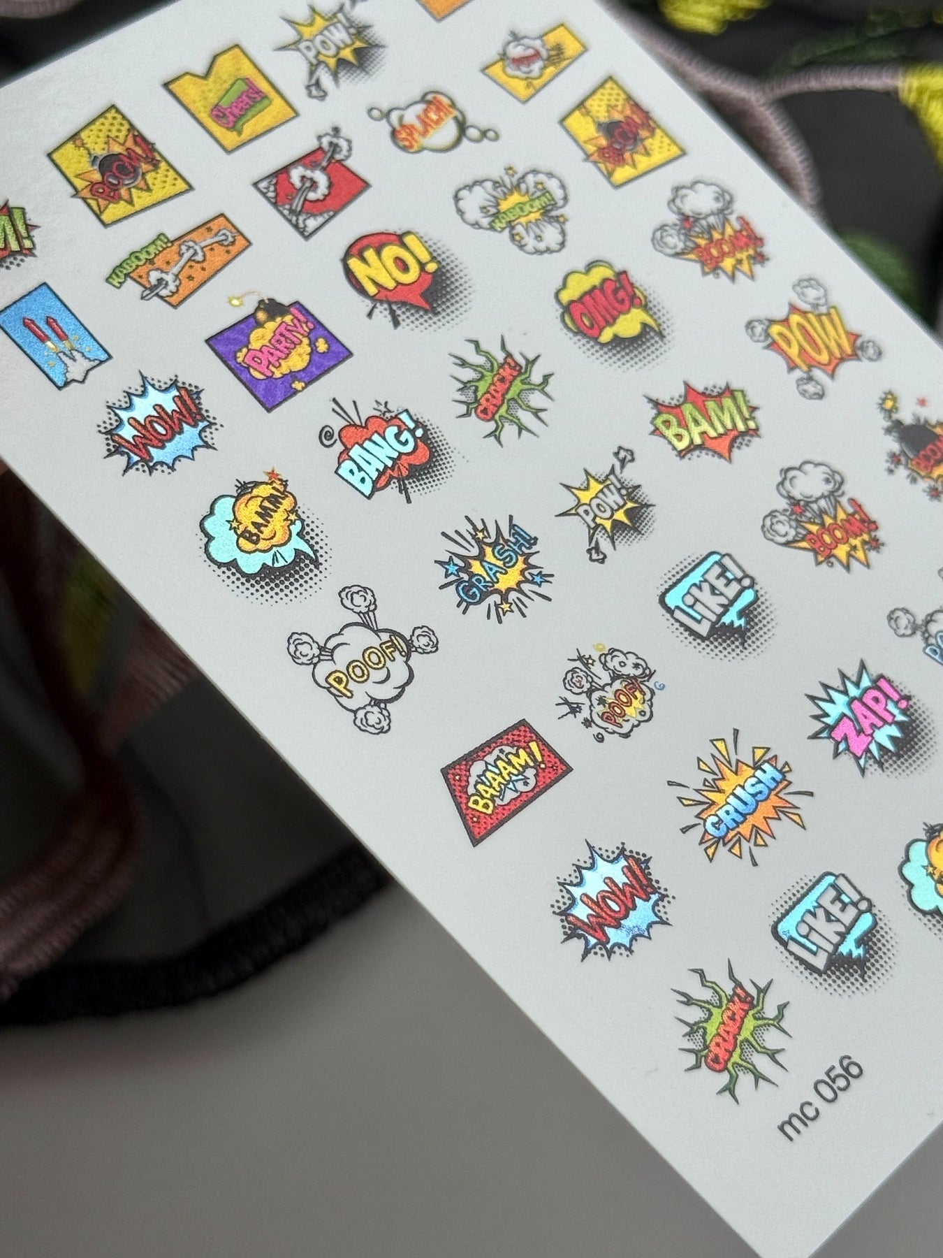 Comic Nail Decals — Pop Art BAM, POW, BOOM Speech Bubbles | MC-056 - UASLIDER