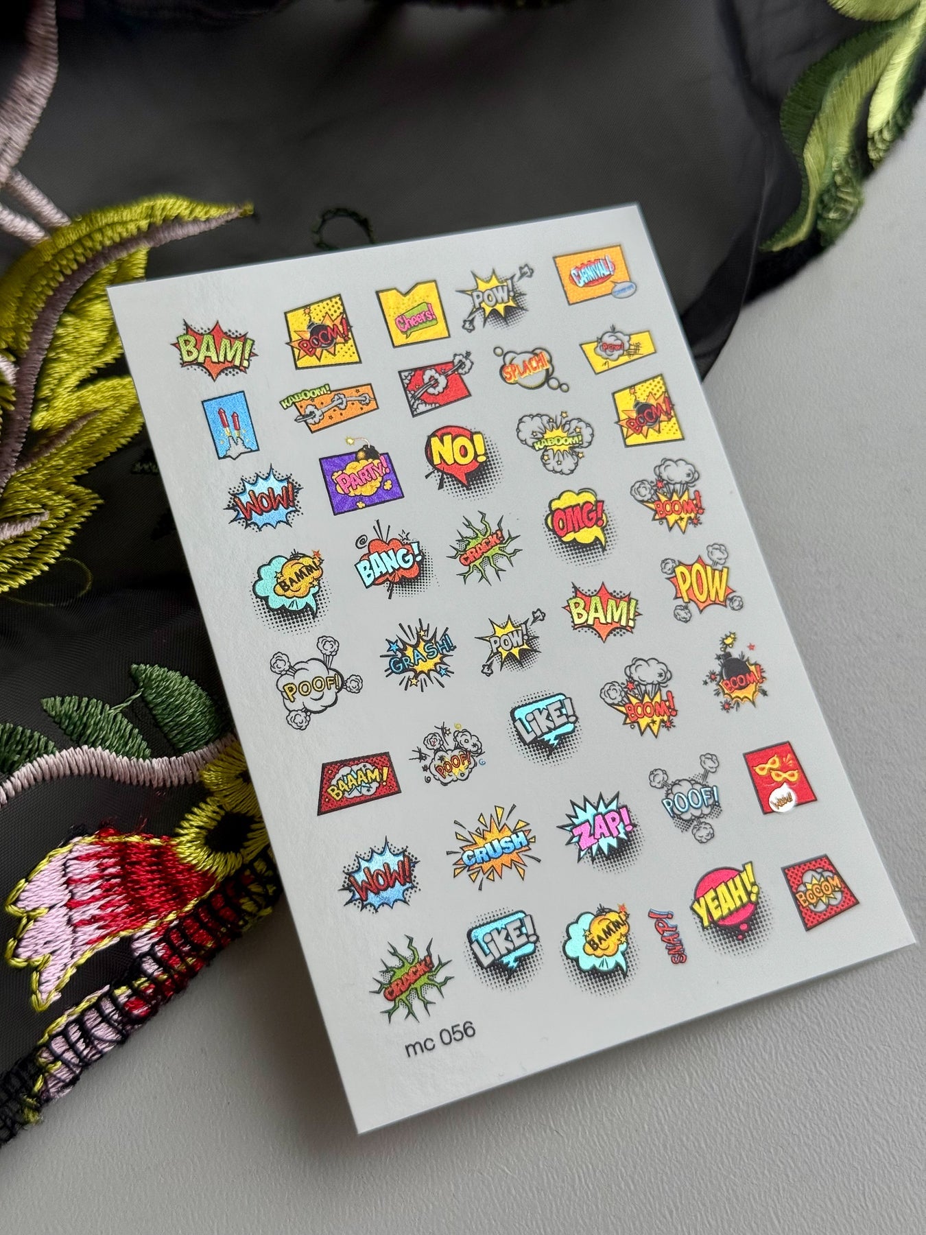 Comic Nail Decals — Pop Art BAM, POW, BOOM Speech Bubbles | MC-056 - UASLIDER
