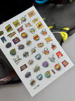 Comic Nail Decals — Pop Art BAM, POW, BOOM Speech Bubbles | MC-056 - UASLIDER