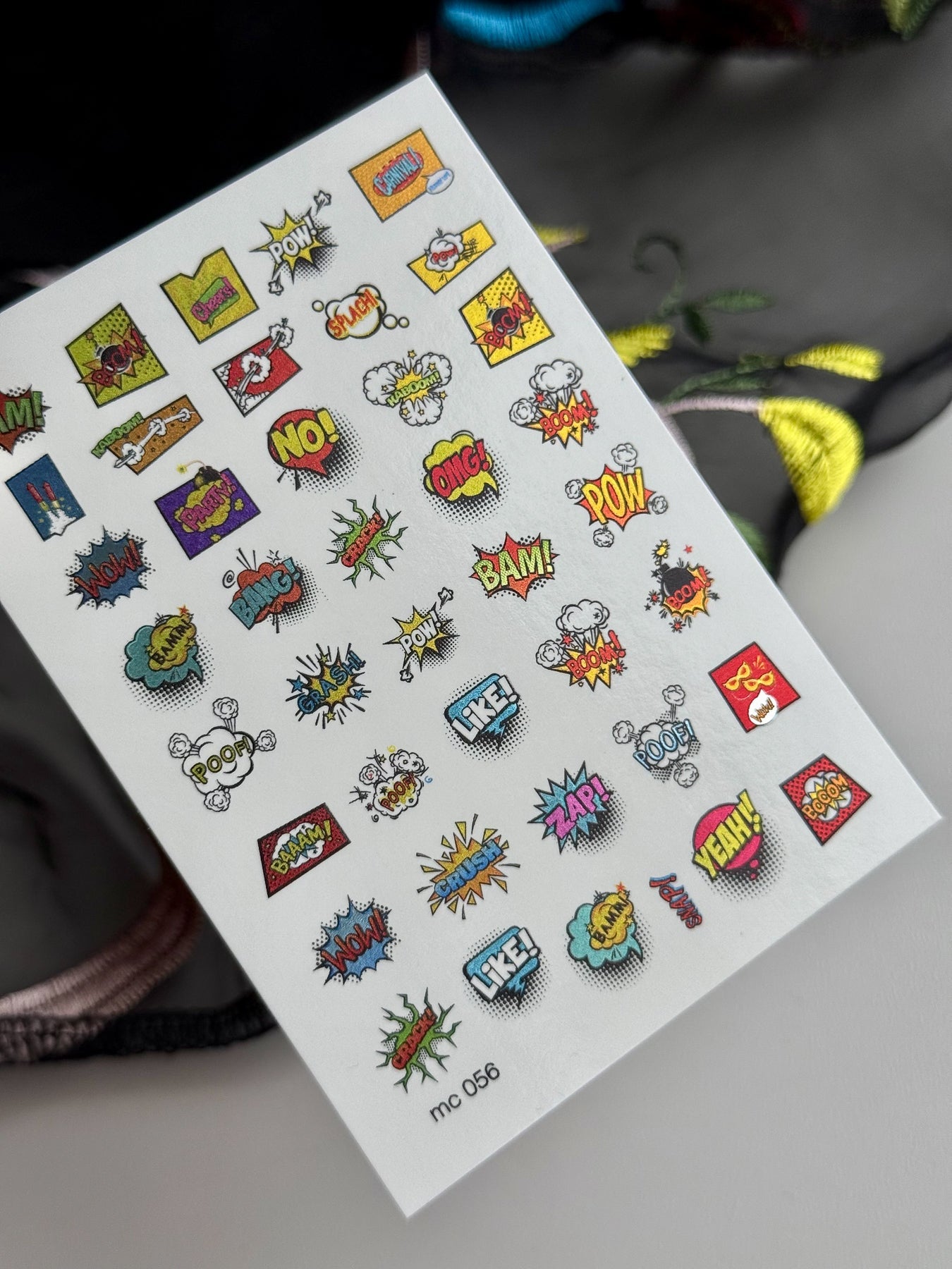 Comic Nail Decals — Pop Art BAM, POW, BOOM Speech Bubbles | MC-056 - UASLIDER