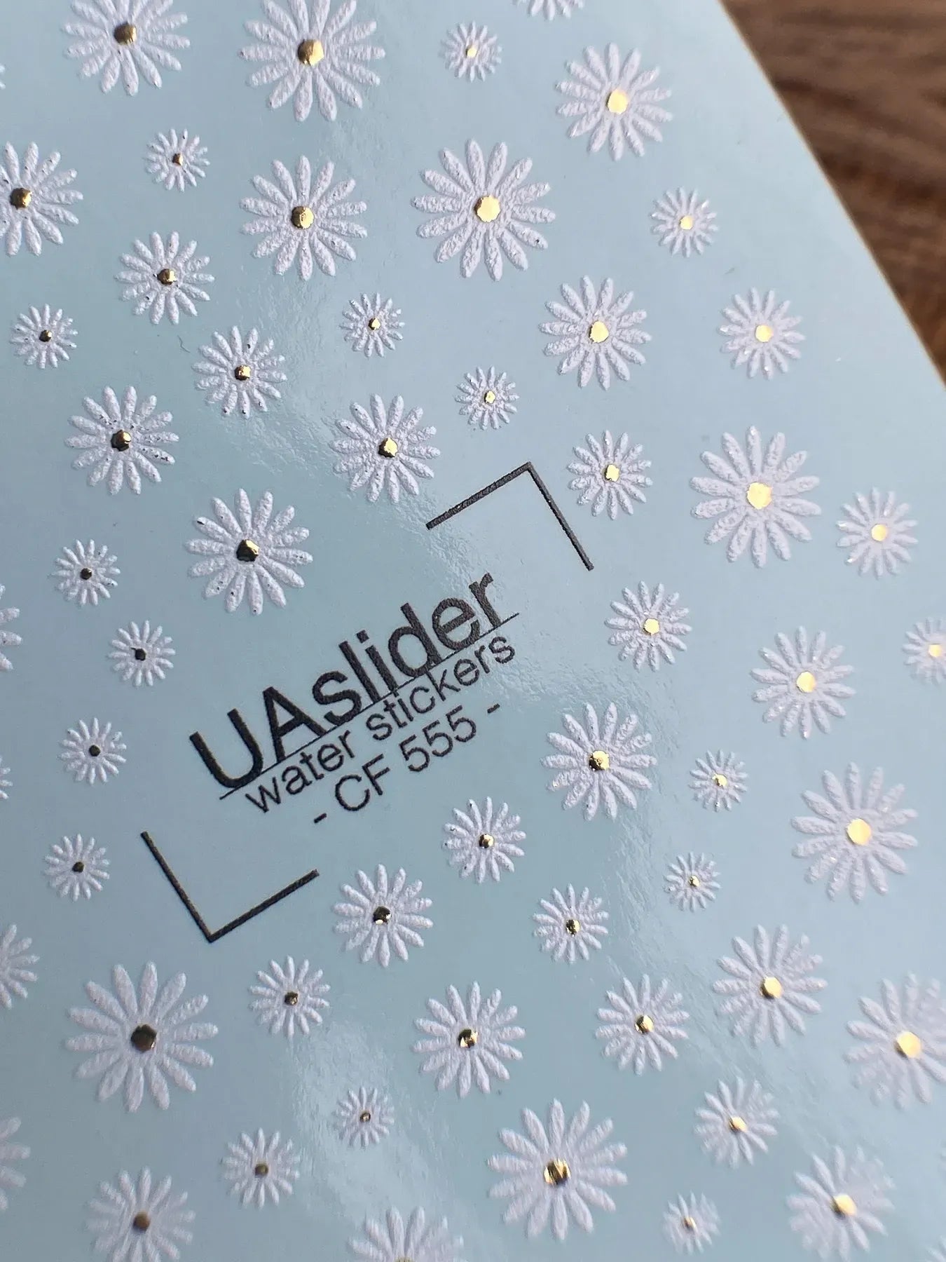 Nail Water Decal CF-555 | French Water Slide Nail Decals, Gold Foil French Line - UASLIDER