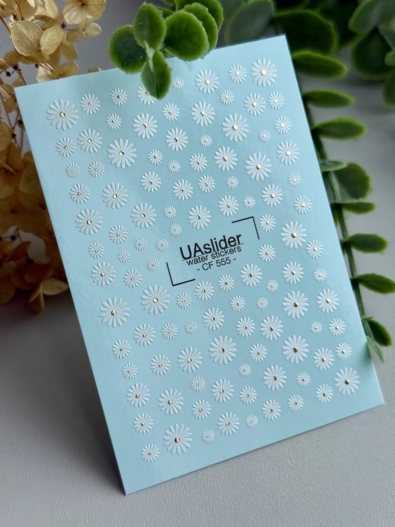 Nail Water Decal CF-555 | French Water Slide Nail Decals, Gold Foil French Line - UASLIDER