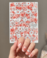 Coral Rose Manicure Wraps — Daisies & Mixed Florals | mw-097 - UASLIDER