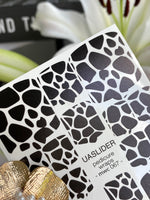 Cow Print Pedicure Nail Wraps — Black & White Animal Pattern | MWC-067 - UASLIDER