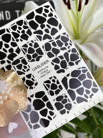 Cow Print Pedicure Nail Wraps — Black & White Animal Pattern | MWC-067 - UASLIDER